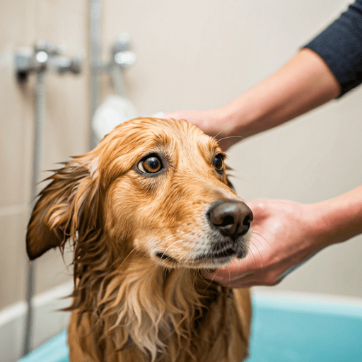 Szczęśliwy pies podczas profesjonalnej pielęgnacji w gabinecie